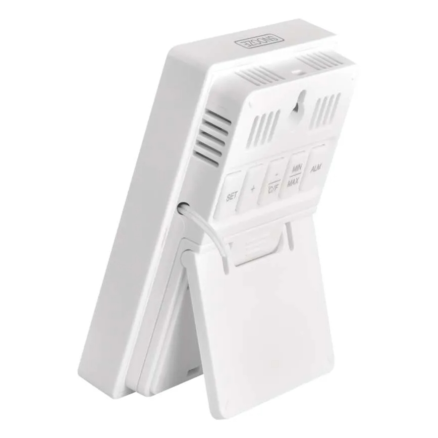 Digitalt termometer med hygrometer, 2x AAA, hvid