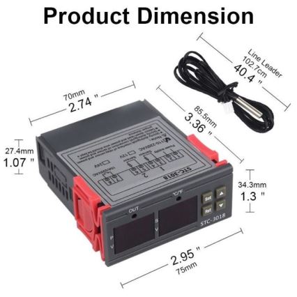 Digitalt termostat 3W/230V