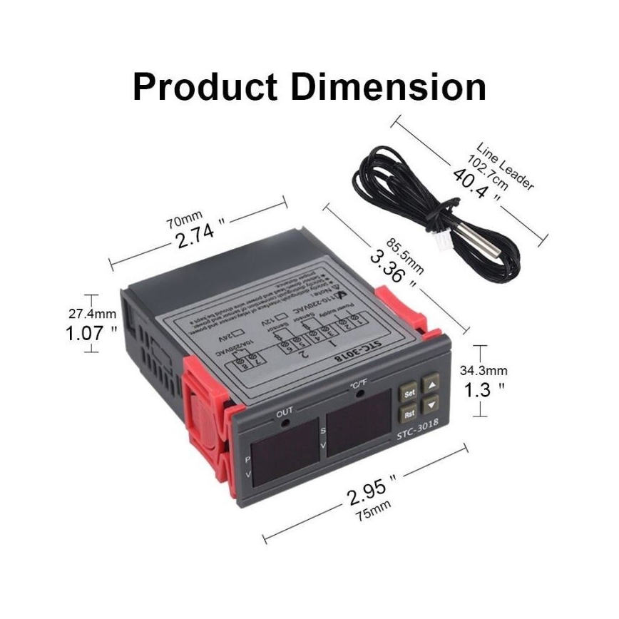Digitalt termostat 3W/230V