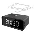 Digitalt ur med Qi trådløs oplader, 230 V/CR2032, sort