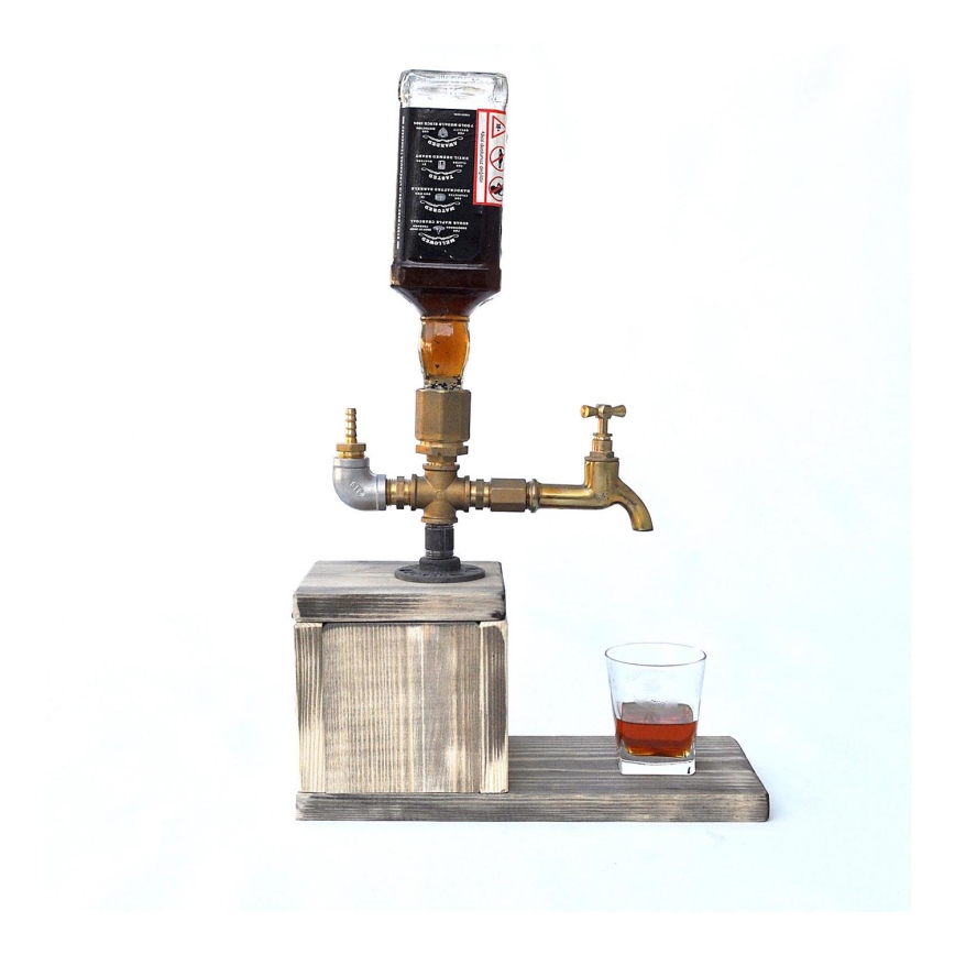 Dispenser til drinks 30x32 cm guldfarvet/grantræ