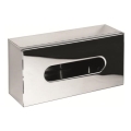 Dispenser til lommetørklæder 25 x 13 cm, rustfrit stål/sølv