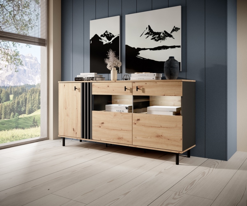 Displayskab BADIA eg/antracit