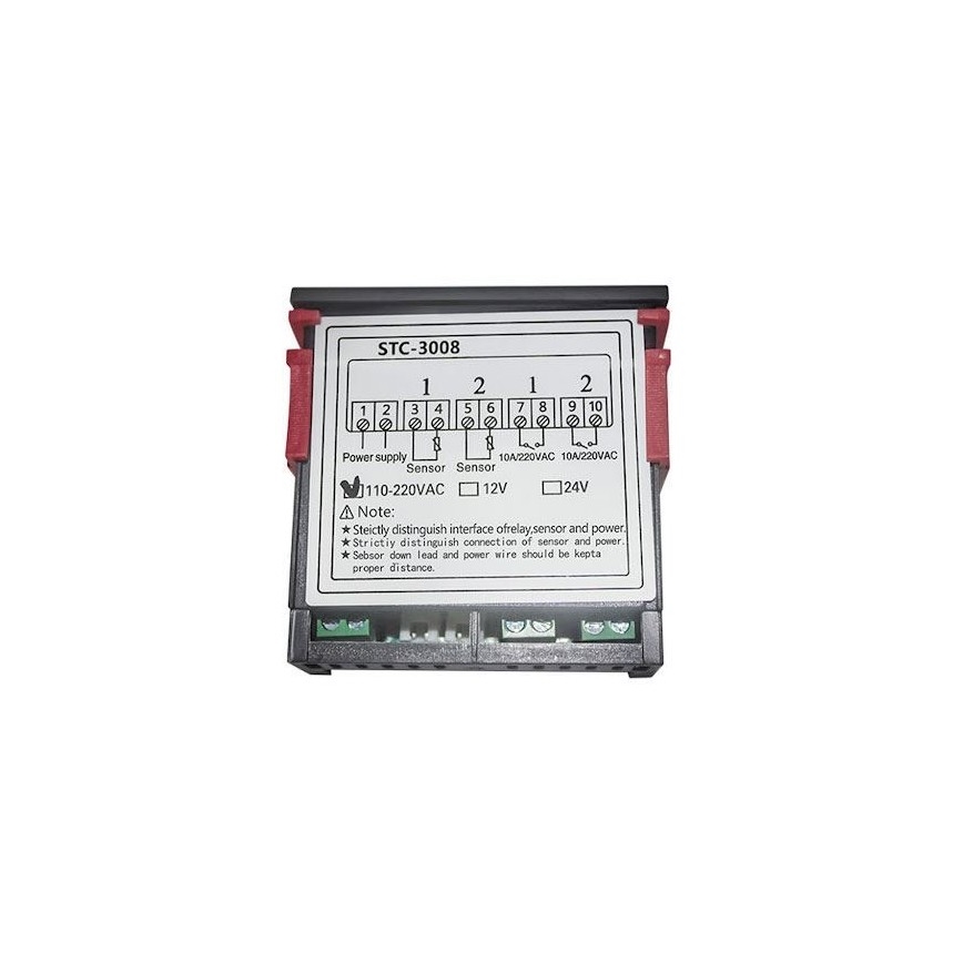 Dobbelt digitaltermostat 3W/230V
