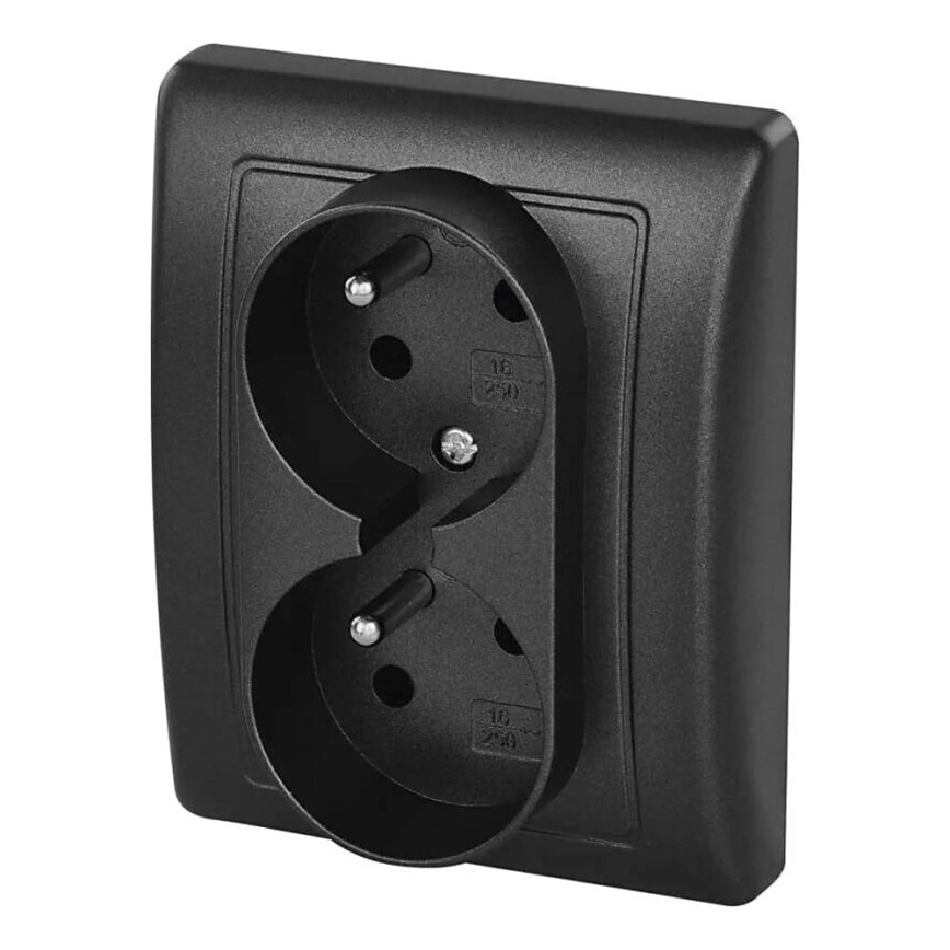 Dobbelt socket 250V/16A antracit