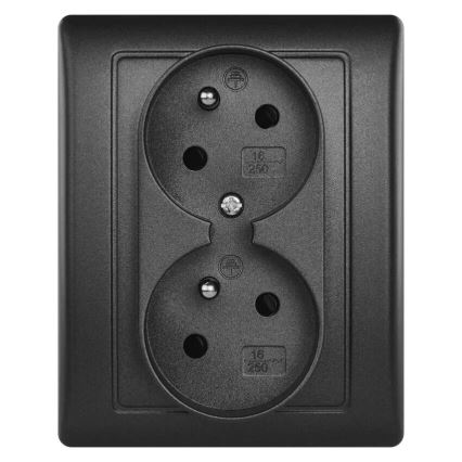 Dobbelt socket 250V/16A antracit