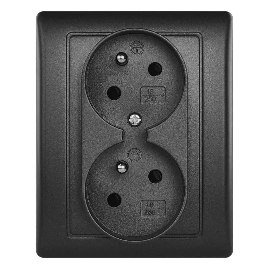 Dobbelt socket 250V/16A antracit