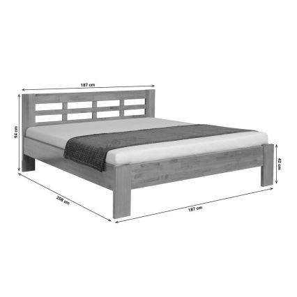 Dobbeltseng i massivt træ ANGELA 180x200 cm valnød