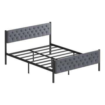 Dobbeltseng i metal KAROM 160x200 cm, grå, bæreevne 200 kg
