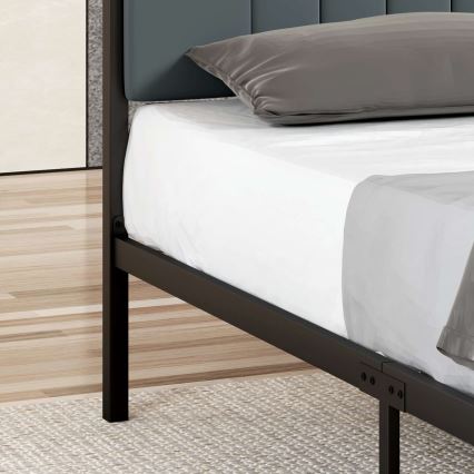 Dobbeltseng i metal LUNOR 140x200 cm, antracit, maks. belastning 200 kg