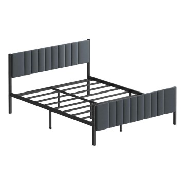 Dobbeltseng i metal LUNOR 160x200 cm antracit bæreevne 200 kg