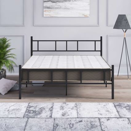Dobbeltseng i metal PIRON 120x200 cm, sort, bæreevne 120 kg