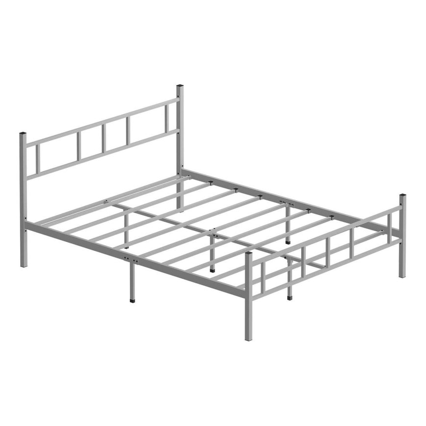 Dobbeltseng i metal PIRON 160 x 200 cm, hvid, maksimal belastning 200 kg