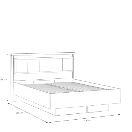 Dobbeltseng med opbevaringsplads OREN 140x200 cm brun/sort