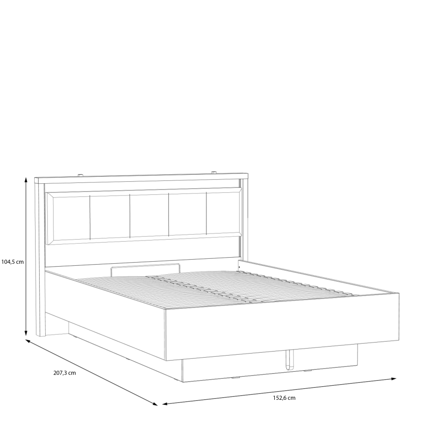 Dobbeltseng med opbevaringsplads OREN 140x200 cm brun/sort