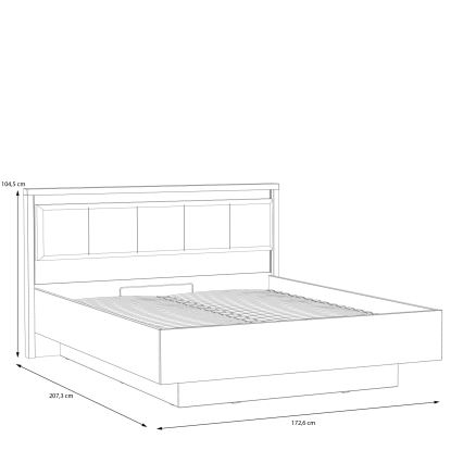 Dobbeltseng med opbevaringsplads OREN 160x200 cm brun/sort