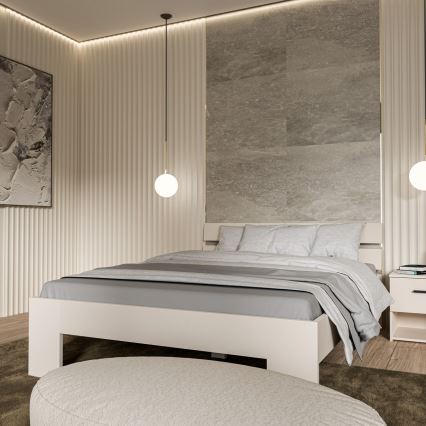 Dobbeltseng PIROA 160x200 cm beige