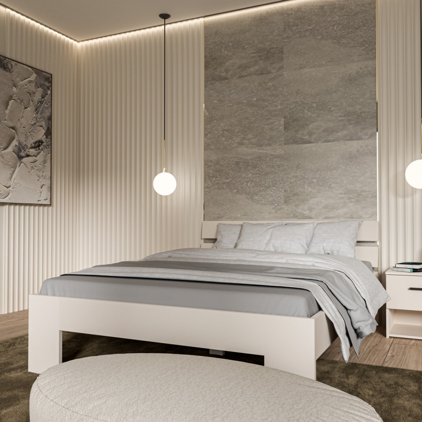 Dobbeltseng PIROA 160x200 cm beige