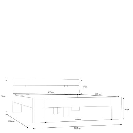 Dobbeltseng PIROA 160x200 cm beige