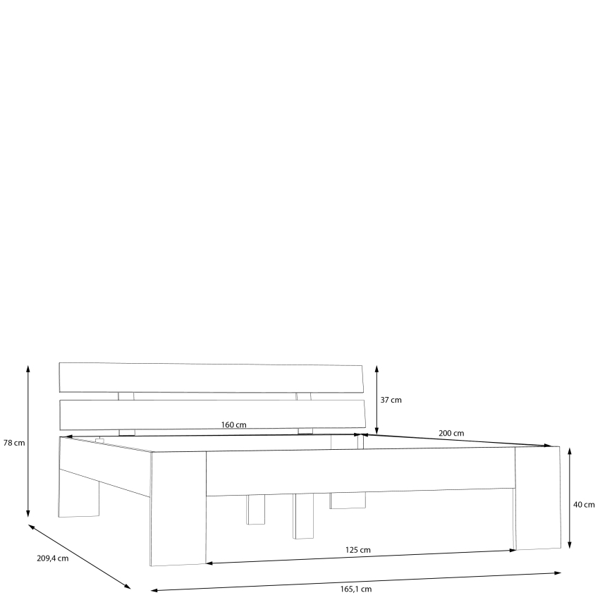 Dobbeltseng PIROA 160x200 cm beige