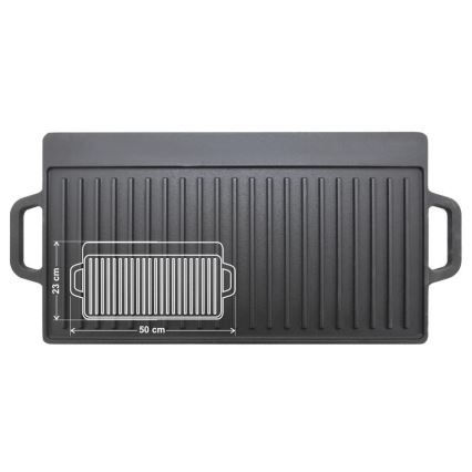 Dobbeltsidet grillpande 50x23 cm