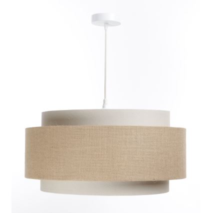 Loftlampe på ledning DOBLO 1xE27/60W/230V beige/kremet