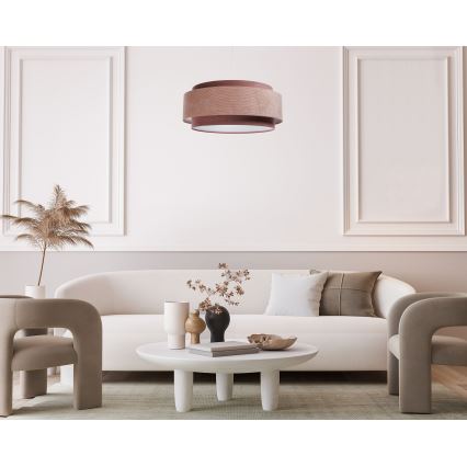 Loftlampe på kabel DOBLO 1xE27/60W/230V Ø 60 cm lyserød/hvid