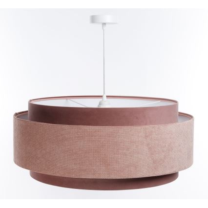 Loftlampe på kabel DOBLO 1xE27/60W/230V Ø 60 cm lyserød/hvid