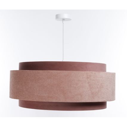 Loftlampe på kabel DOBLO 1xE27/60W/230V Ø 60 cm lyserød/hvid