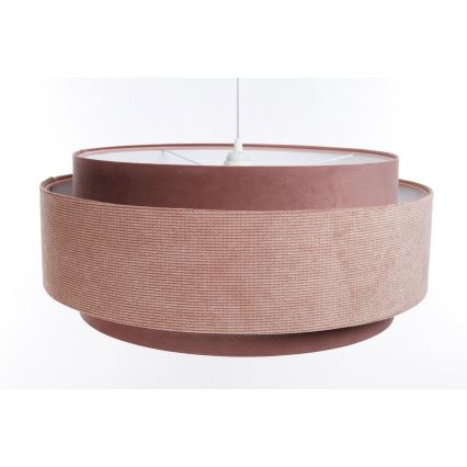 Loftlampe på kabel DOBLO 1xE27/60W/230V Ø 60 cm lyserød/hvid