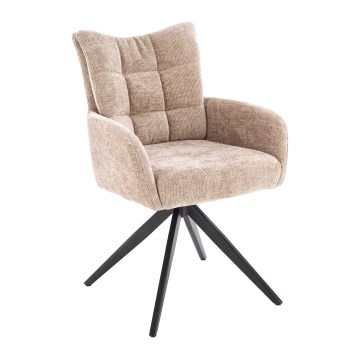 Drejbar spisestol NUVO 1 stk. beige/sort