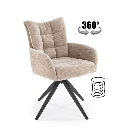 Drejbar spisestol NUVO 1 stk. beige/sort