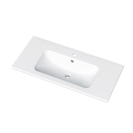 Dřevojas - Badeværelsesskab med håndvask BANO 100x47 cm eg/hvid