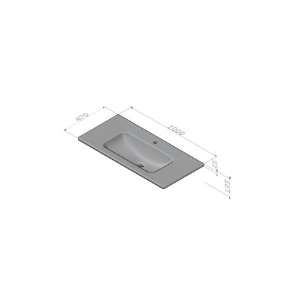 Dřevojas - Badeværelsesskab med håndvask BANO 100x47 cm mørk eg/hvid