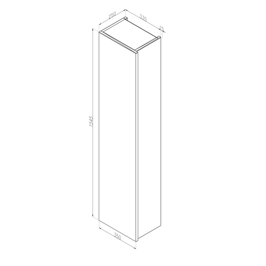 Dřevojas - Væghængt badeværelsesskab ZYLO 35 x 155 cm mørk eg