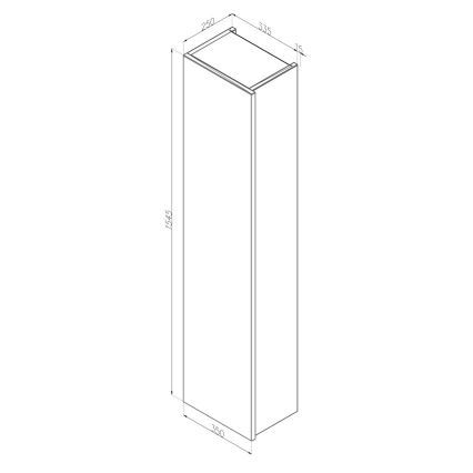 Dřevojas - Væghængt badeværelsesskab ZYLO 35x155 cm hvid