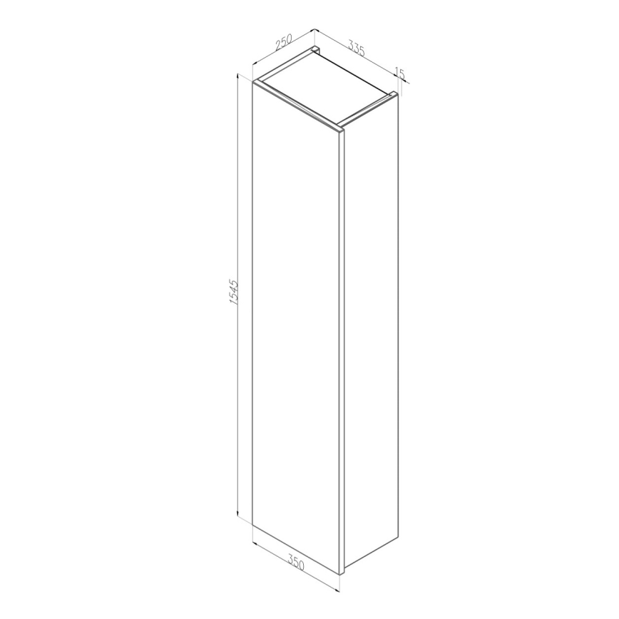 Dřevojas - ZYLO væghængt badeværelsesskab 35x155 cm i eg