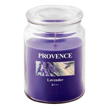 Duftlys LAVENDER 510 g — 85–95 timers brændetid.