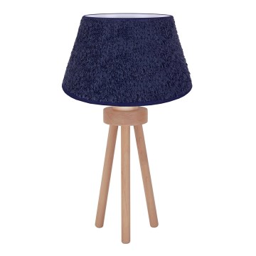 Duolla - Bordlampe BOUCLE 1xE27/15W/230V diameter 28 cm blå/træ