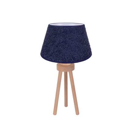 Duolla - Bordlampe BOUCLE 1xE27/15W/230V diameter 28 cm blå/træ