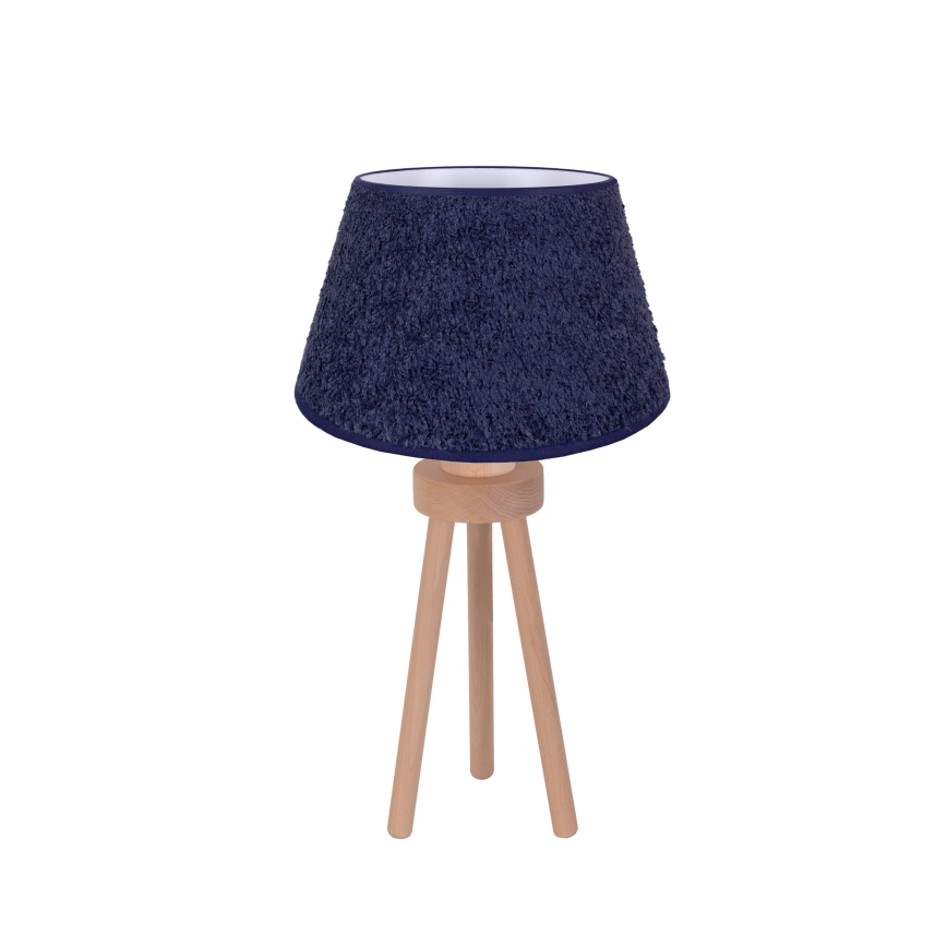 Duolla - Bordlampe BOUCLE 1xE27/15W/230V diameter 28 cm blå/træ