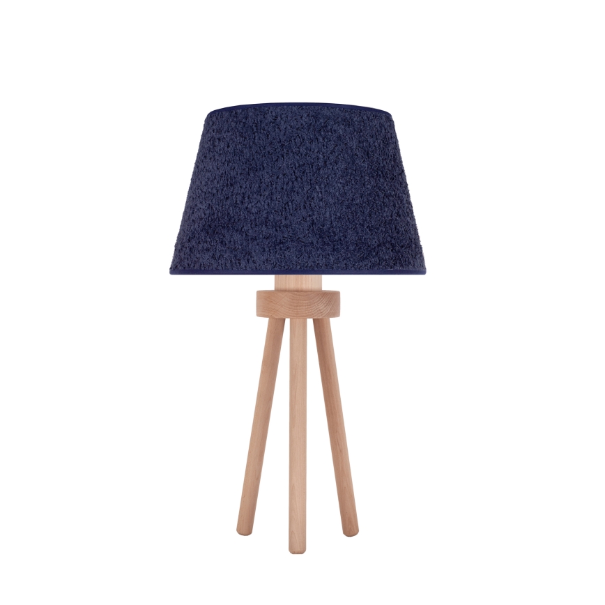 Duolla - Bordlampe BOUCLE 1xE27/15W/230V diameter 28 cm blå/træ