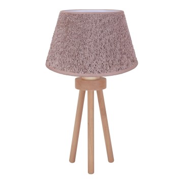 Duolla - Bordlampe BOUCLE 1xE27/15W/230V diameter 28 cm brun/træ