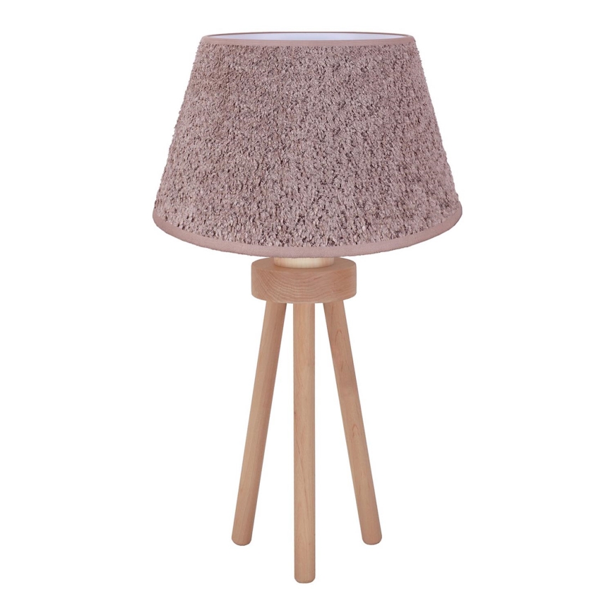 Duolla - Bordlampe BOUCLE 1xE27/15W/230V diameter 28 cm brun/træ