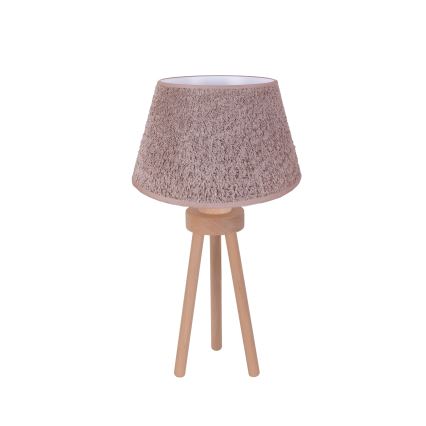 Duolla - Bordlampe BOUCLE 1xE27/15W/230V diameter 28 cm brun/træ