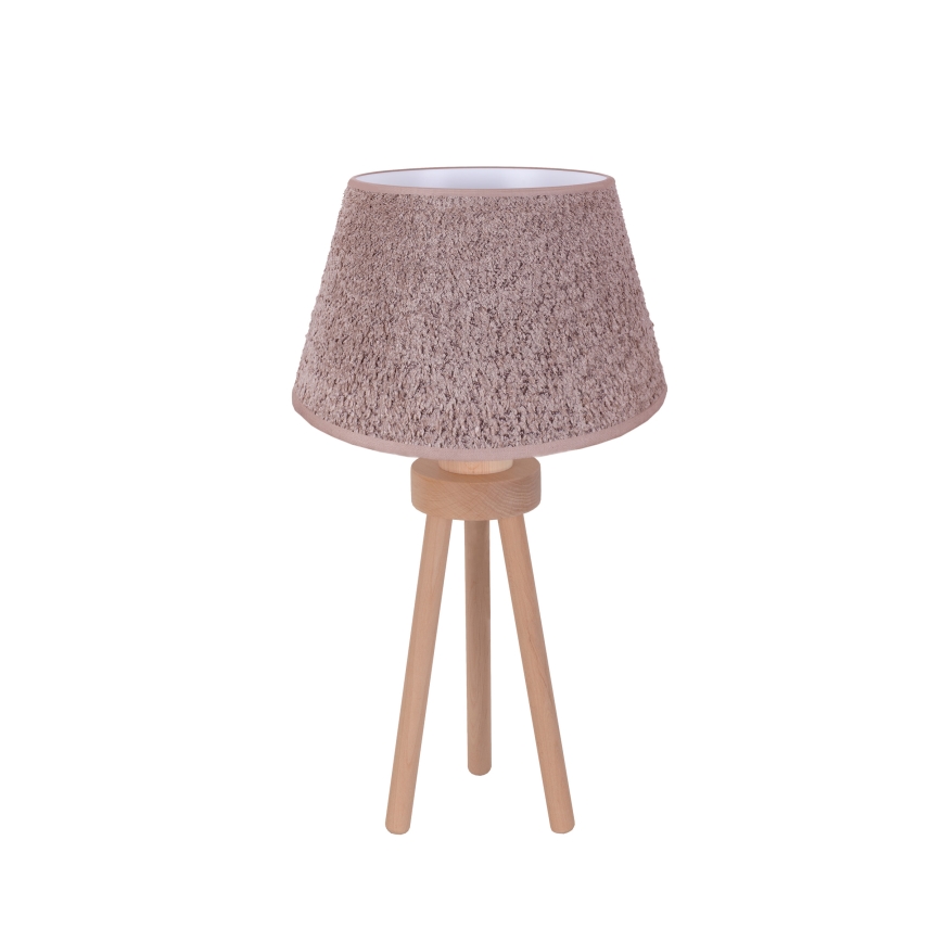 Duolla - Bordlampe BOUCLE 1xE27/15W/230V diameter 28 cm brun/træ