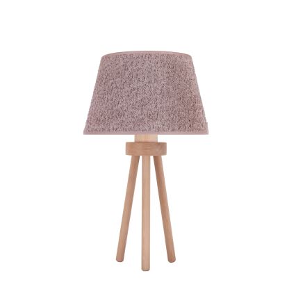 Duolla - Bordlampe BOUCLE 1xE27/15W/230V diameter 28 cm brun/træ