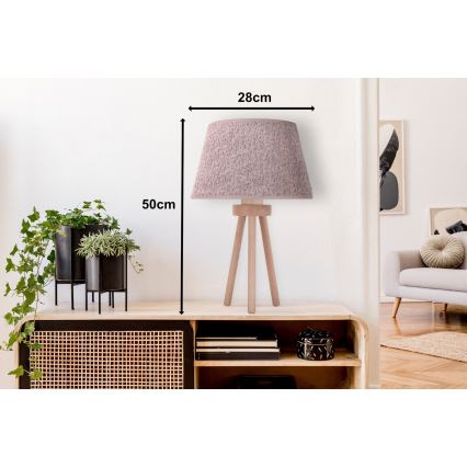 Duolla - Bordlampe BOUCLE 1xE27/15W/230V diameter 28 cm brun/træ