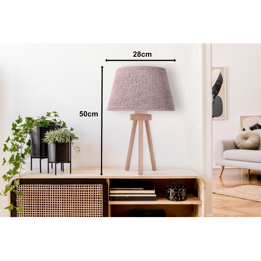 Duolla - Bordlampe BOUCLE 1xE27/15W/230V diameter 28 cm brun/træ