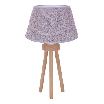 Duolla - Bordlampe BOUCLE 1xE27/15W/230V diameter 28 cm grå/træ